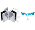 CRL EH66 Frameless Triple Mirror Hinge - Polished Chrome