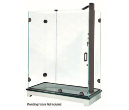 CRL ESS30RB Essence Series Basic Sliding Shower Door Kit with Squared Corner Rollers - Oil Rubbed Bronze