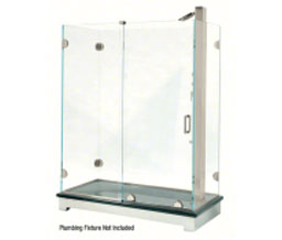 CRL ESS3BN Essence Series Basic Sliding Shower Door Kit with Squared Corner Rollers - Brushed Nickel