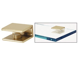 CRL FA10BR Small Square 10 Series Interior Shower Shelf Clamp - Polished Brass