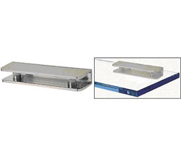 CRL FA11BN Long  Rectangular 11 Series Interior Shower Shelf Clamp - Brushed Nickel