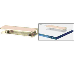 CRL FA11BR Long  Rectangular 11 Series Interior Shower Shelf Clamp - Polished Brass