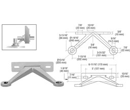 CRL FMH2VPS Heavy Duty Double Arm "V" Wall Mount Frame Spider - Polished Stainless