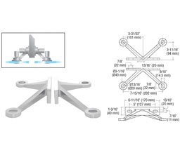 CRL FMH4PS Heavy Duty 4 Arm "V" Fin Mount Frame Spider - Polished Stainless