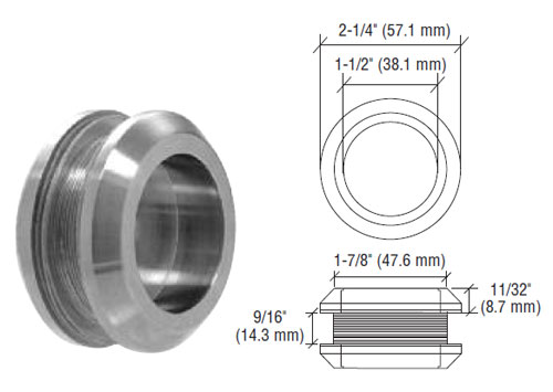 CRL FP214BS Laguna Series Thru Glass Pull Brushed Stainless