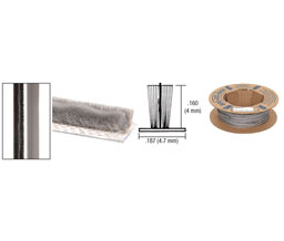 CRL FS7716C .160 Pile Height; .187 Backing Width - Finned Weatherstrip - 100' Roll