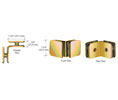 CRL GCB90BR Traditional 90 Degree Style Glass-to-Glass Clamp - Polished Brass