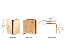 CRL GE90SGP Geneva 90S Series Wall Mount Bracket - Gold Plated