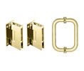 CRL GENS3BR Geneva Shower Door Hinge and Pull Handle Set - Polished Brass  