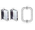 CRL GENS3CH Geneva Shower Door Hinge and Pull Handle Set - Polished Chrome  