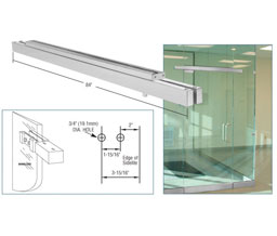 CRL NFH4SAD Double Narrow Floating Header With Surface Mounted Top Pivots for 72" Wide Opening - Satin Anodized