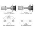 CRL HRF14BS Rigid Combination Fastener for 1/2" to 1-1/16" Glass - Brushed Stainless Steel