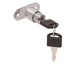 CRL LK54 Randomly Keyed Track Plunger Lock - Nickel Plated