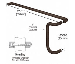 CRL M10X3310B Solid Push Bar and Pull Handle Set - Oil Rubbed Bronze