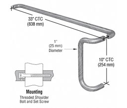 CRL M10X3332D Solid Push Bar and Pull Handle Set - Brushed Stainless
