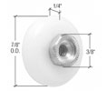 CRL M6002 7/8" Nylon Ball Bearing Shower Door Oval Edge Roller with Threaded Hex Hub