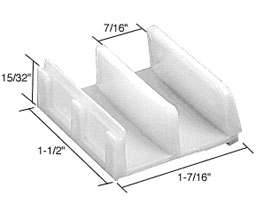 CRL M6059 1-7/16" Wide Tub Enclosure Sliding Door Bottom Guide - White
