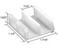 CRL M6059 1-7/16" Wide Tub Enclosure Sliding Door Bottom Guide - White