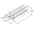 CRL M6144 1-3/8" Wide Sliding Door Bottom Guide for Workright