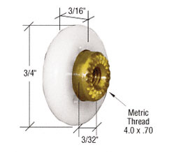 CRL M6206 3/4" Sliding Oval Edge Shower Door Roller