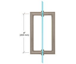 CRL MT8X8BN "MT" Series 8" Round Tubing Mitered Corner Back-to-Back Pull Handle - Brushed Nickel
