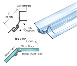 CRL P045DJ 135 Degree Door Jamb for 5/16" Glass - Polycarbonate