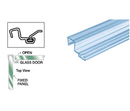 CRL P090SJ "U" Seal Polycarbonate Strike with Leg and Insert at 90 Degrees for 3/8" Glass