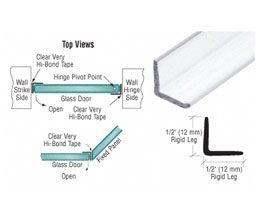 CRL P12LJ Clear Multi-Purpose Polycarbonate Strike Angle Jamb for 1/4" to 1/2" Glass