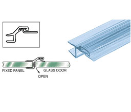 CRL P180SDJ Polycarbonate Strike and Door "H" Jamb With Vinyl Insert 180 Degree for 3/8" Glass