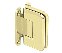 CRL P1N537SB  Pinnacle 537 Series Wall Mount - Full Back Plate - Standard Hinge With 5 Degree Offset - Satin Brass