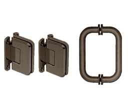 CRL P1NS30RB Pinnacle Shower Door Hinge and Pull Handle Set - Oil Rubbed Bronze 