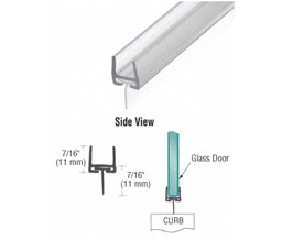 CRL P500BR Polycarbonate Bottom Rail With Wipe for 3/8" Glass