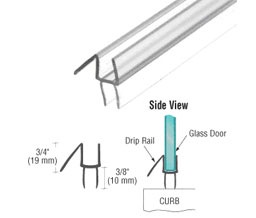 CRL P990WS Co-Extruded Bottom Wipe with Drip Rail for 3/8" Glass - Clear