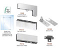CRL PHE5BS European Series Patch Door Kit for Use with Fixed Transom and Two Sidelites - Without Lock - Brushed Stainless