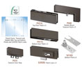 CRL PHE8LDU European Series Patch Door Kit for Double Doors for Use with Fixed Transom and Two Sidelites - With Lock - Black Bronze Anodized