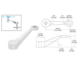 CRL PMH1LPS Single Long Arm Heavy Duty Post or Column Mount Spider Fitting - Polished Stainless
