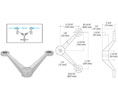 CRL PMH2VBS Double Arm "V" Heavy Duty Post or Column Mount Spider Fitting - Brushed Stainless