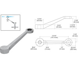 CRL PMR1LBS Regular Duty Single Long Arm Column Mount Spider - Brushed Stainless