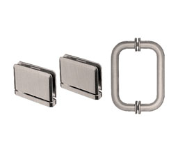 CRL PPHS3BN Prima Shower Pull and Hinge Set - Brushed Nickel