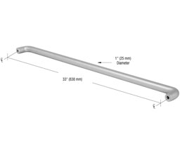 CRL PR0311136 Astral II Solid Push Bars for 36" Single Acting Offset Door - Clear Anodized