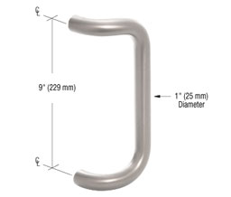 CRL PR03211 9" Centerline to Centerline Pull Handle - Clear Anodized