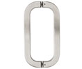 CRL RST12X12BS Round 12" Glass Mounted Rounded Corner Tube Style Back-to-Back Pull Handle - Brushed Stainless