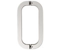 CRL RST10X10PS Round 10" Glass Mounted Rounded Corner Tube Style Back-to-Back Pull Handle - Polished Stainless