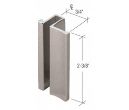 CRL S0H238BN Slip-On Handle For 3/16" or 1/4" Frameless Sliding Door - Brushed Nickel