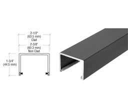 CRL SD1TTBL Sliding Door Top Rolling Track - Black Powder Coat