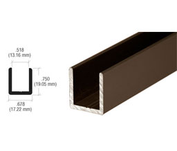 CRL SDCD12BBRZ 95"- 3/8" to 1/2" Fixed Panel Shower Door Deep U-Channel - Brushed Bronze