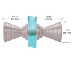 CRL SDK046BN Ribbed Bow-Tie 046 Series Back-to-Back Knob - Brushed Nickel