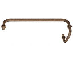 CRL SDP6TB18BBRZ Brass Series 18" Towel Bar With 6" Pull Handle Combination Set - Brushed Bronze
