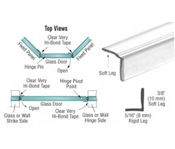 CRL SDTL Translucent Vinyl Edge "L" Seal for 3/8" Maximum Gap