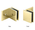CRL SGC039BR Square 039 Series Fixed Panel With Large Leg Clamp - Polished Brass